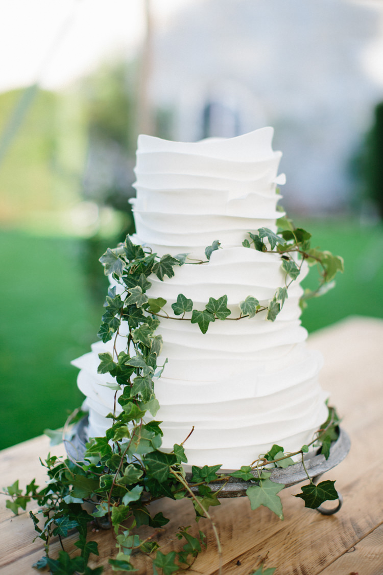 Rustic Buttercream Cake White Ivy Foliage Wild Romance Greenery Wedding Ideas http://www.melissabeattie.com/
