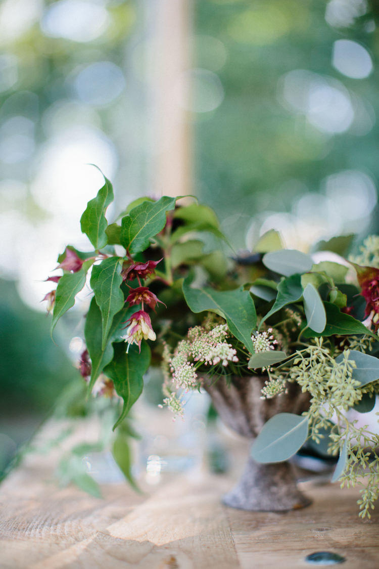 Whimsical Organic Flowers Vase Table Centerpiece Wild Romance Greenery Wedding Ideas http://www.melissabeattie.com/
