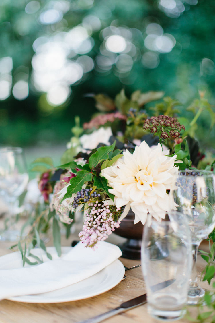 Table Flowers Blush Cream Whimsical Organic Centrepiece Wild Romance Greenery Wedding Ideas http://www.melissabeattie.com/