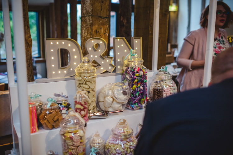 Sweet Cart Display Light Up Letters Crafty Rustic Farm Barn Wedding http://www.sophieduckworthphotography.com/