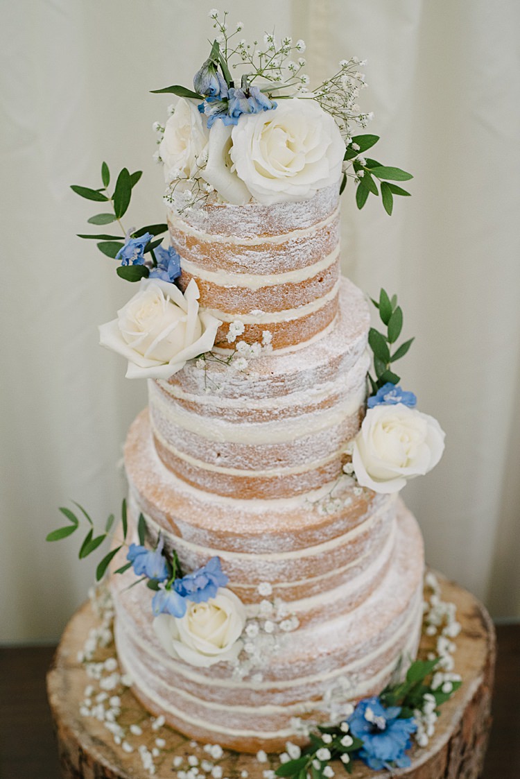 Naked Cake Rustic Pretty Pale Blue Summer Wedding http://www.georginabrewster.com/