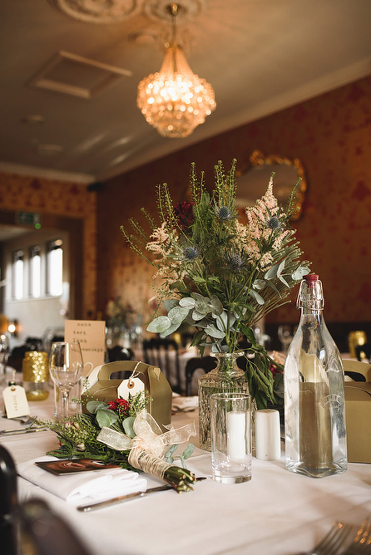 Table Flowers Vase Decor Quirky Vintage Glamour Wedding https://www.jacksonandcophotography.com/