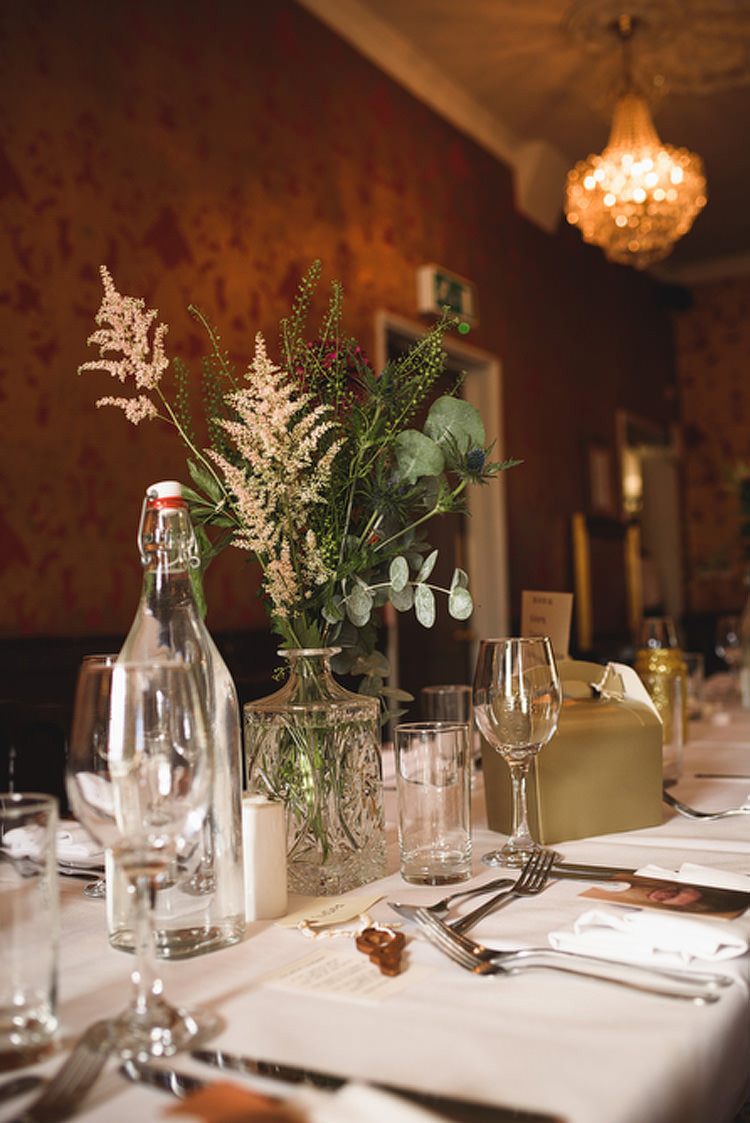 Table Flowers Vase Decor Centrepiece Quirky Vintage Glamour Wedding https://www.jacksonandcophotography.com/