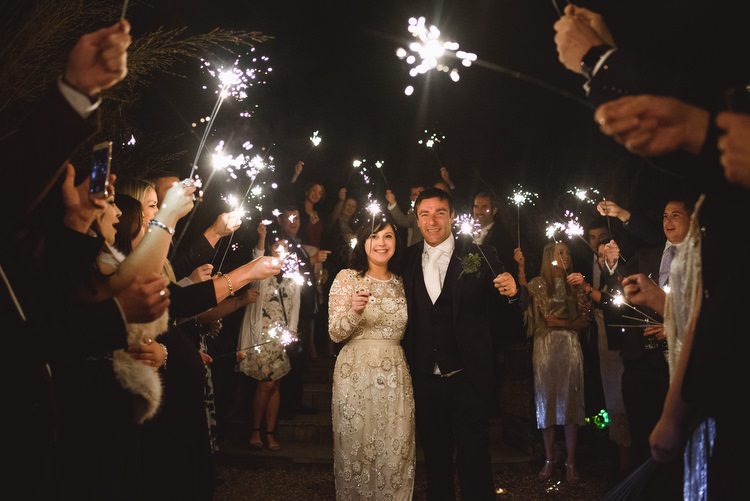 Sparklers Bride Groom Exit Quirky Vintage Glamour Wedding https://www.jacksonandcophotography.com/