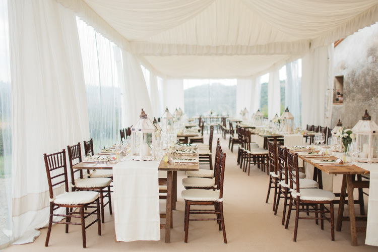 Clear Sided Marquee Elegant White Decor Beautiful Tuscan Villa Destination Wedding http://www.francessales.co.uk/