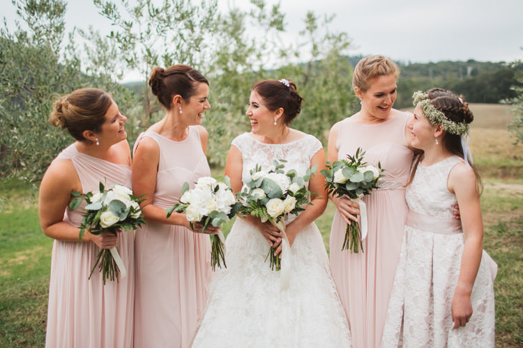 Pale Pink Bridesmaid Dresses Beautiful Tuscan Villa Destination Wedding http://www.francessales.co.uk/