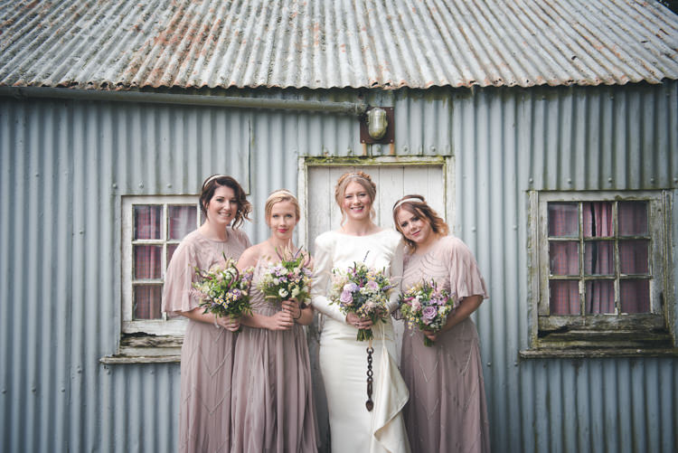 Long Blush Pink Bridesmaid Dresses Colourful Country Farm Marquee Wedding http://www.hannahmilesphotography.com/