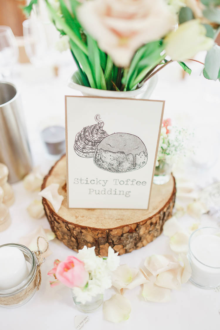 Table Names Food Beautiful Rustic Fairy Lights Barn Wedding http://whitestagweddings.com/