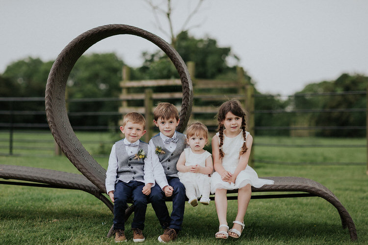 Page Boys Flower Girls Stylish Hand Made Rainy Summer Barn Wedding http://www.kategrayphotography.com/