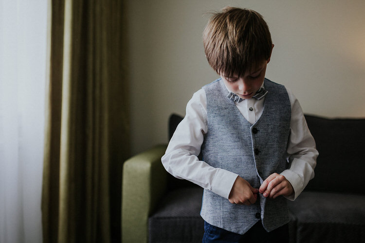 Page Boy Waistcoat Bow Tie Hand Made Rainy Summer Barn Wedding http://www.kategrayphotography.com/