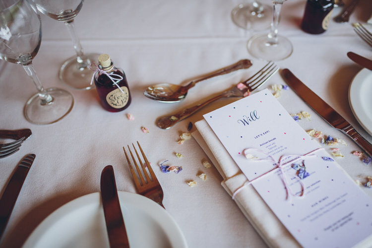 Tablescape Table Setting petals Details Blush Navy DIY Tipi Wedding Home http://www.kategrayphotography.com/