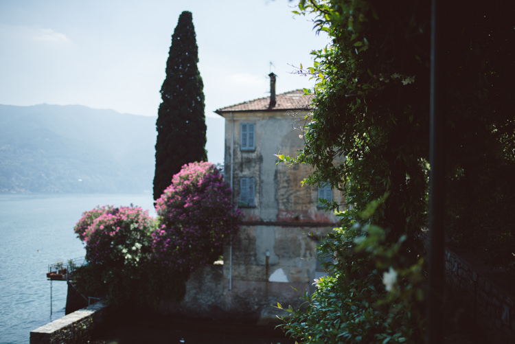 Ceremony Location Lake View Villa Pink Florals Trees Botanical Copper Greenery Lake Como Wedding http://margheritacalatiphotography.com/