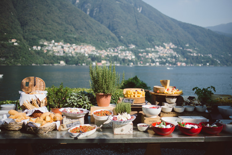 Cocktail Hour Finger Food Lake View Botanical Copper Greenery Lake Como Wedding http://margheritacalatiphotography.com/