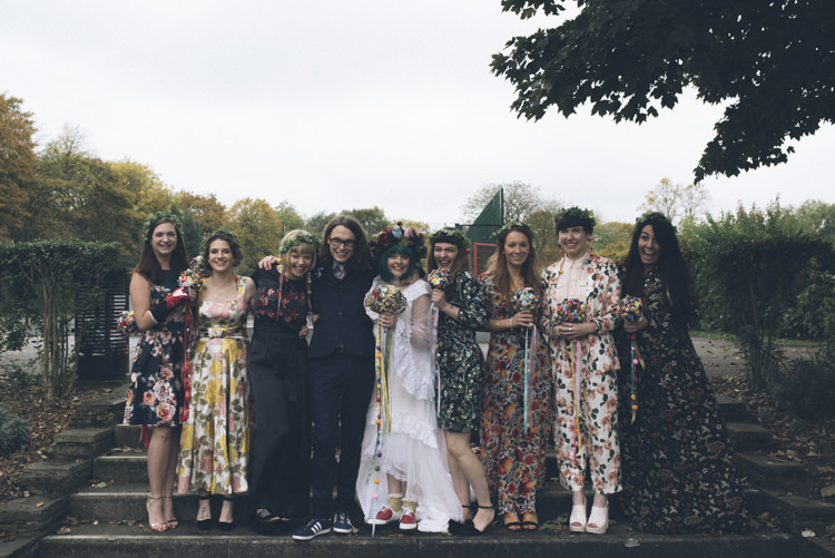 Floral Mismatched Bridesmaids Alternative Creative Budget Wedding http://www.petecranston.com/
