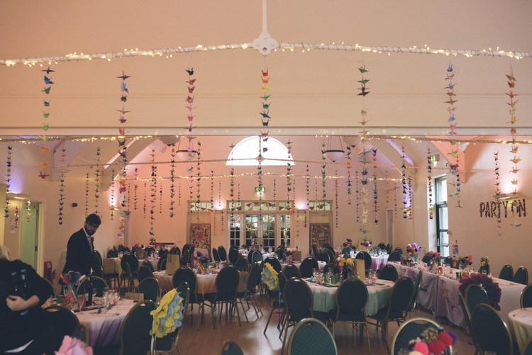 Paper Cranes Village Hall Alternative Creative Budget Wedding http://www.petecranston.com/
