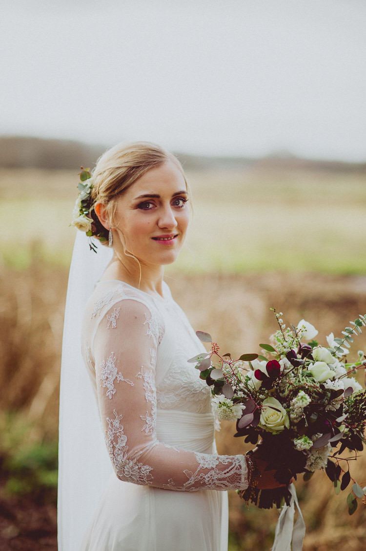 ASOS Dress Bride Bridal Illusion Lace Gown Sleeves Modern Minimal Botanical Winter Wedding http://bigbouquet.co.uk/