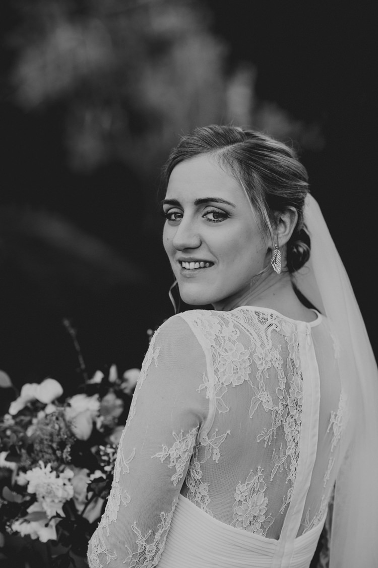 Lace Back Dress Sleeves Bride Bridal ASOS Gown Modern Minimal Botanical Winter Wedding http://bigbouquet.co.uk/