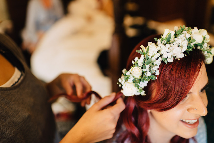Flower Crown Headdress Bride Bridal Accessory Informal Camp Woodland Wedding https://stevenanthonyphotography.co.uk/