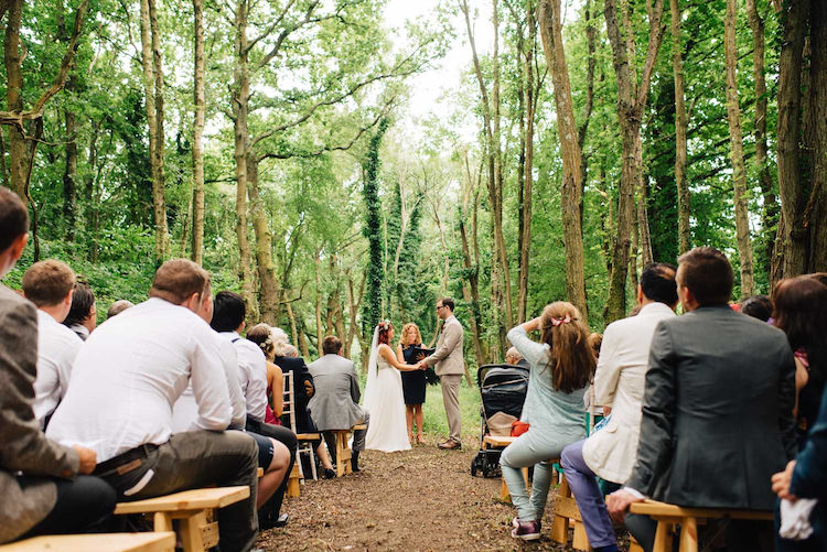 UK Outdoor Ceremony Woods Forest Informal Camp Woodland Wedding https://stevenanthonyphotography.co.uk/