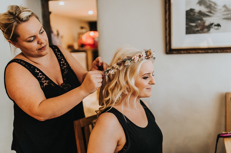 Dried Flower Crown Bride Bridal Enchanting Woodland Boho Wedding http://www.kerrydiamondphotography.com/