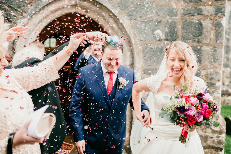 Bride Bridal Ivory & Co A-Line Dress M&S Groom Confetti Shot Fun Colourful Modern Music Wedding http://hollycollingsphotography.com/