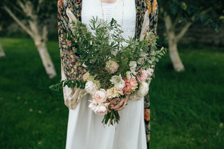 Bouquet Flowers Bride Bridal Greenery Foliage Rose Dahlia Blush Delightfully Natural Pretty Garden Wedding http://www.elliegracephotography.co.uk/