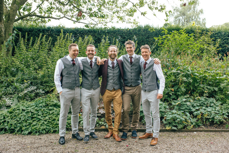Tweed Waistcoats Groomsmen Delightfully Natural Pretty Garden Wedding http://www.elliegracephotography.co.uk/