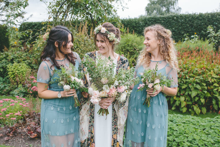 Green Blue Bridesmaid Dresses Delightfully Natural Pretty Garden Wedding http://www.elliegracephotography.co.uk/