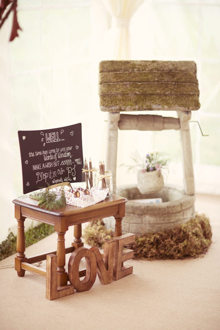 Wishing Well Guest Book Whimsical Woodland Autumn Wedding http://www.rebeccaweddingphotography.co.uk/