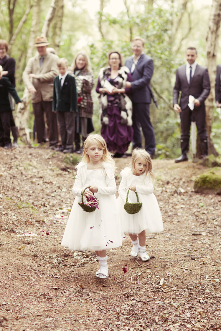 Flower Girls Petals Scatter Aisle Whimsical Woodland Autumn Wedding http://www.rebeccaweddingphotography.co.uk/