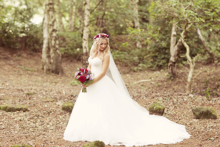 Princess Dress Strapless Bride Bridal Gown Whimsical Woodland Autumn Wedding http://www.rebeccaweddingphotography.co.uk/ 