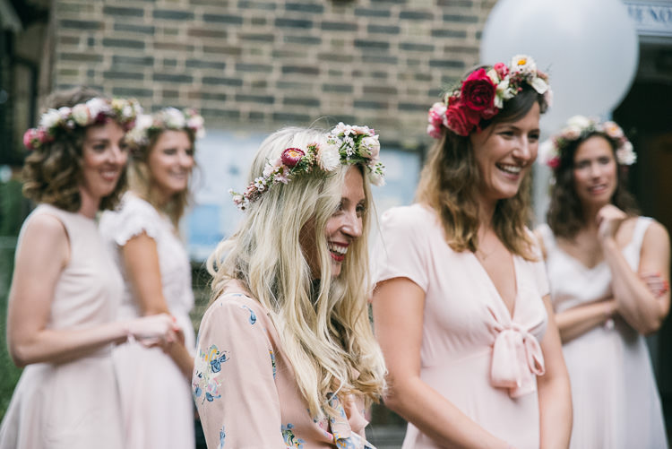 Bridesmaids Flower Crowns Creative Cool Bohemian Harbourside Wedding http://carohutchings.com/