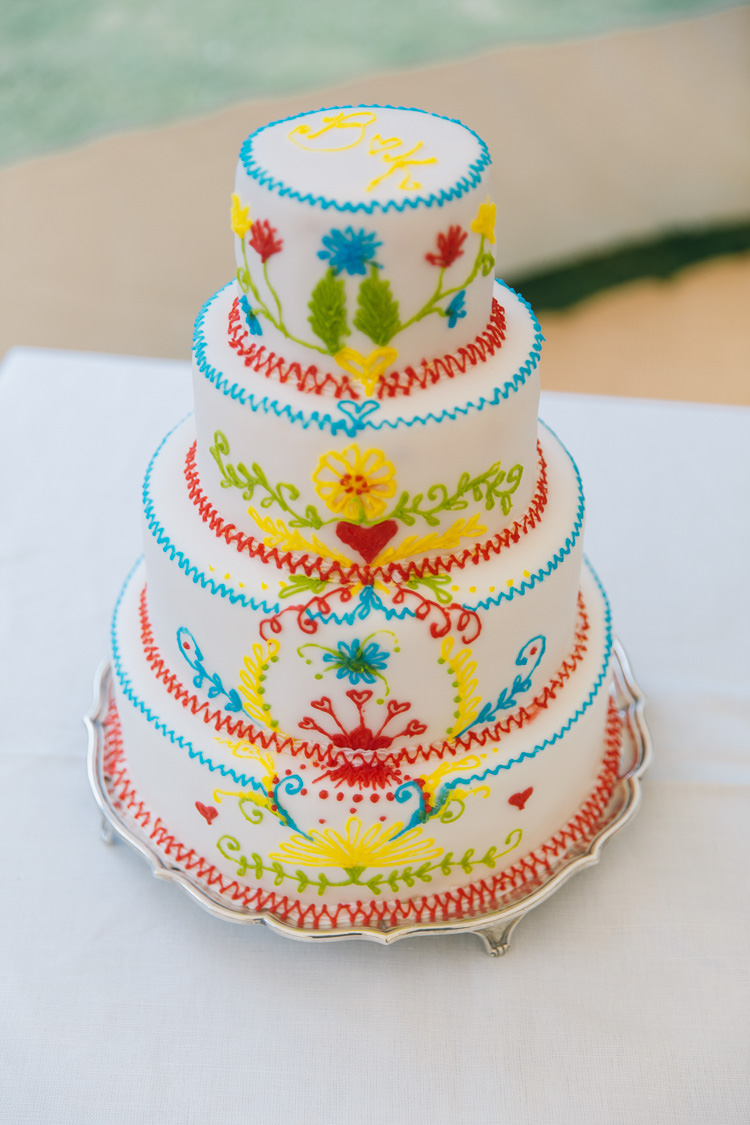Colourful Mexican Cake Creative Cool Bohemian Harbourside Wedding http://carohutchings.com/