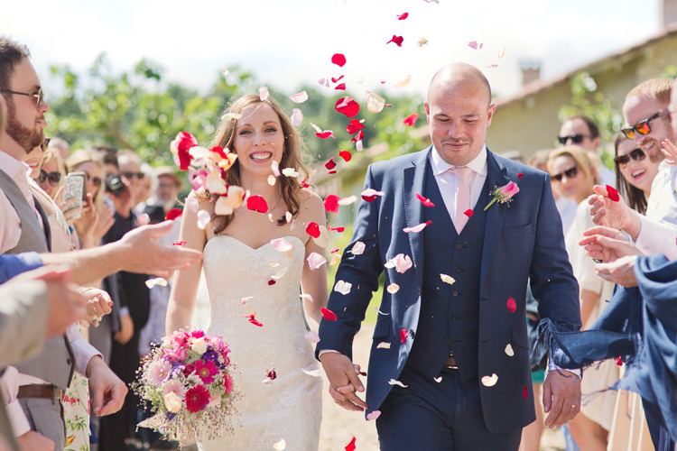 Bride Bridal Maggie Sottero Ascher Gown Dress Alexandre Groom Three Piece Pink Tie Confetti Shot Colour Pop Summer French Chateau Wedding http://www.cottoncandyweddings.co.uk/