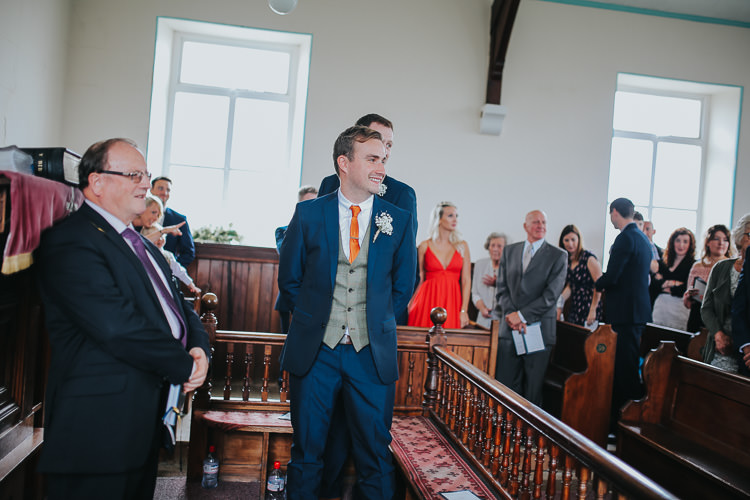 Groom Groomsmen Waistcoat Orange Tie Navy Suit DIY Farm Weekend Long Wedding http://www.nestalloyd.co.uk/