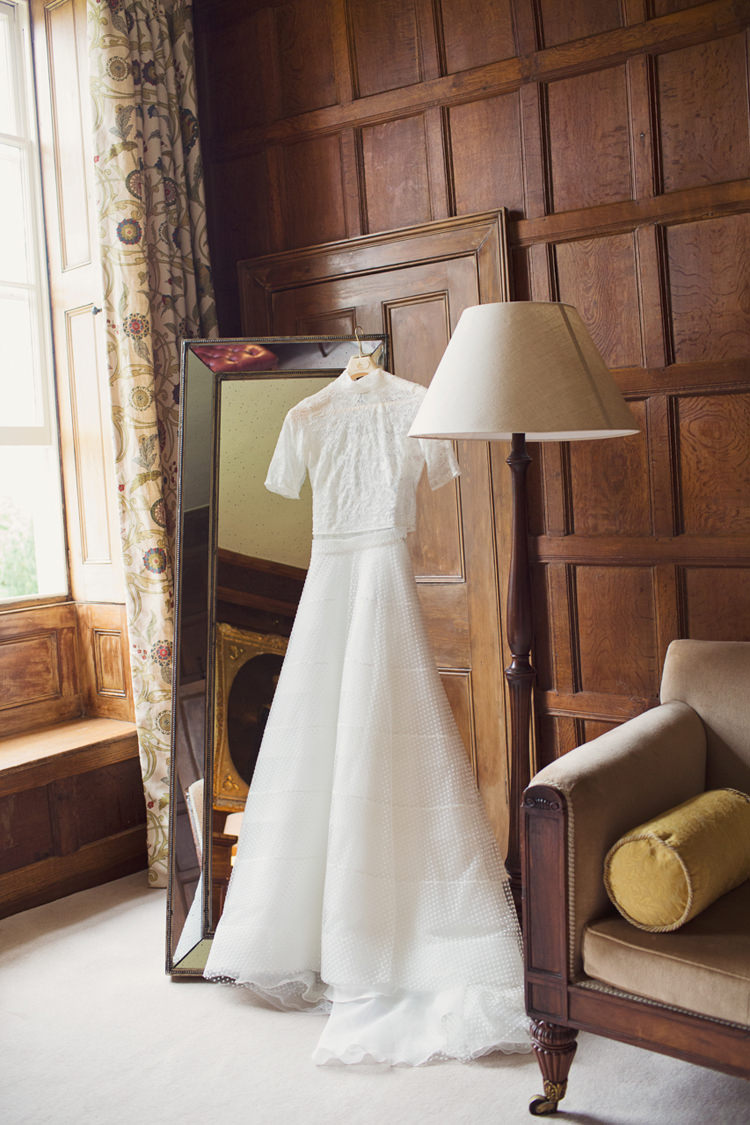 Yolan Cris Dress Gown Bride Bridal High Neck Antler Feather Stunning Countryside Wedding http://www.cottoncandyweddings.co.uk/