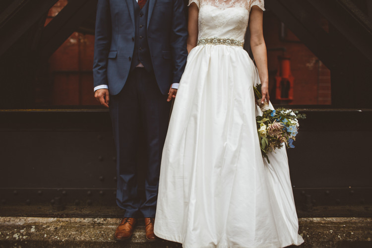 Bride Bridal Tara Keeley A Line Sleeves Dress Beaded Belt Lace Groom Industrial Cool Museum Wedding https://photography34.co.uk/