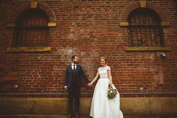 Bride Bridal Tara Keeley A Line Sleeves Dress Beaded Belt Lace Groom Industrial Cool Museum Wedding https://photography34.co.uk/