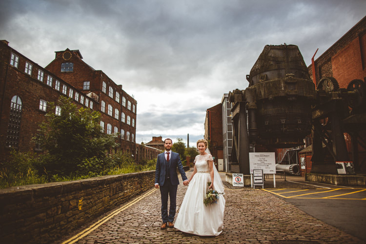 Bride Bridal Tara Keeley A Line Sleeves Dress Beaded Belt Lace Groom Industrial Cool Museum Wedding https://photography34.co.uk/