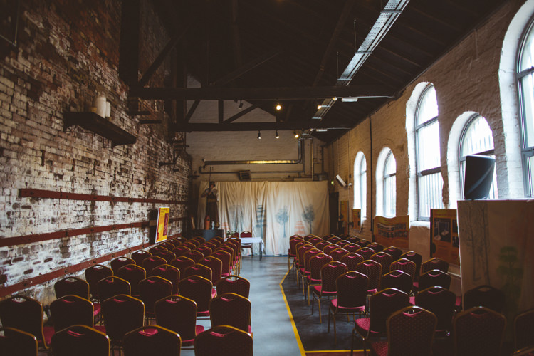 Ceremony Set Up Warehouse Bare Brick Kelham Island Museum Industrial Cool Museum Wedding https://photography34.co.uk/