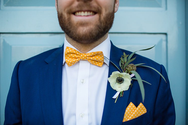 Yellow Bow Tie Pocket Square Groom Style Fun Spring Floral Creative Wedding https://www.binkynixon.com/
