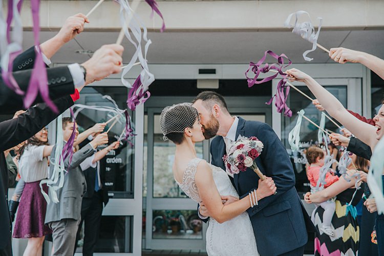 Bride Bridal Dress Gown Birdcage Veil Groom Ribbon Wand Confetti Alternative Modern Spring Botanic Garden Wedding Texas http://velvetsagephotography.com/