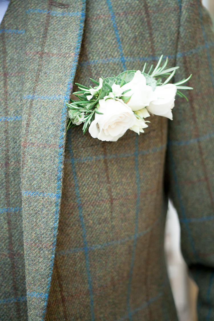 Rose Rosemary Buttonhole Groom Flowers Ethereal Soft Fine Art Wedding Ideas http://lizbakerphotography.co.uk/