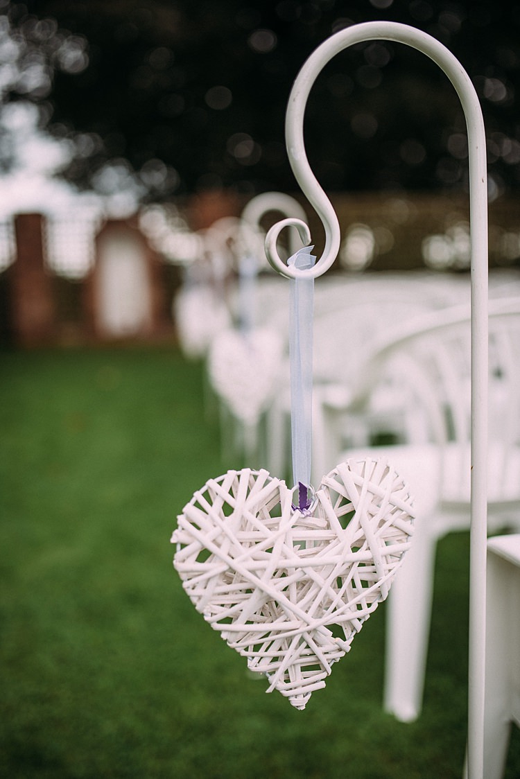 Wicker Heart Pew End Aisle Beautiful Lilac Garden Wedding New Zealand http://www.levienphotography.com/