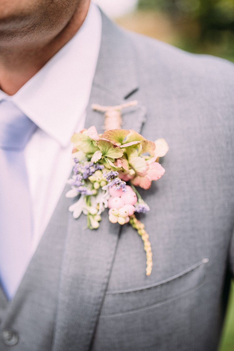 Berry Hydrangea Buttonhole Groom Beautiful Lilac Garden Wedding New Zealand http://www.levienphotography.com/