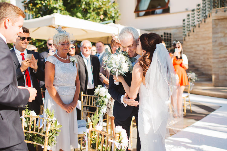 Bride Bridal Pronovias Gown Dress Veil Bouquet White Rose Gypsophila Greenery Elegant Stylish Sorrento Destination Wedding http://www.francessales.co.uk/