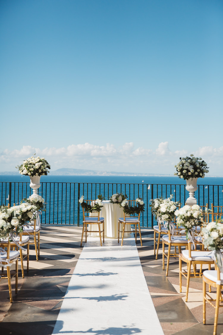 Aisle Decor Flowers Floral Pedestals Elegant Stylish Sorrento Destination Wedding http://www.francessales.co.uk/