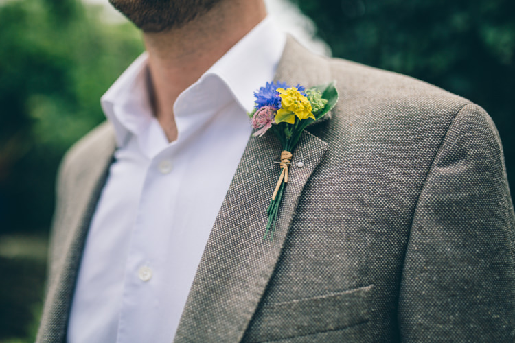 Buttonhole Groom Wildflower Village Green Handfasting Wedding http://www.naomijanephotography.com/