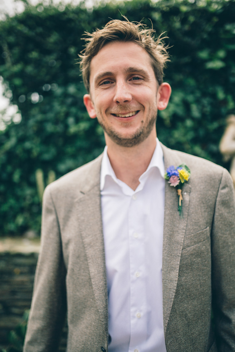 Neutral Grey Jacket Groom Wildflower Village Green Handfasting Wedding http://www.naomijanephotography.com/