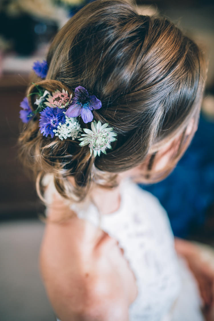 Hair Bride Bridal Style Up Do Flowers Wildflower Village Green Handfasting Wedding http://www.naomijanephotography.com/